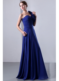 Elegant One Shoulder Chiffon A-line Military Party Gown