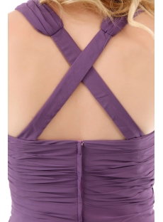 Elegant Purple Criss Cross Back Evening Dress 2013 Long Chiffon