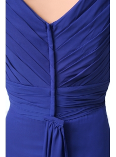 Elegant Royal Blue V-neckline Chiffon Sheath Mother of Groom Dress