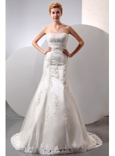 Elegant Sweetheart Long Lace Sheath Wedding Dress