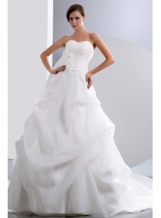 Elegant Sweetheart Organza Pick up Skirt Bridal Gown