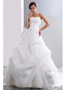 Elegant Sweetheart Organza Pick up Skirt Bridal Gown