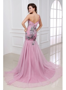 Exquisite Applique Body Pink Long Formal Mermaid Cocktail Dress