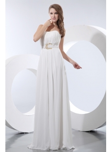 Flowing Long Chiffon Bridal Gown for Large Size