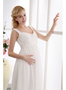 Flowing Straps Long Chiffon Plus Size Maternity/Pregnant Wedding Dresses