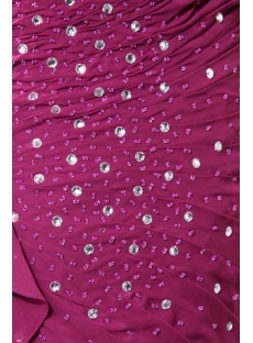 Fuchsia V-neckline Plus Size Evening Dress with Cap Sleeves