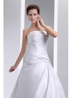Glamorous Affordable Strapless Satin Bridal Gown