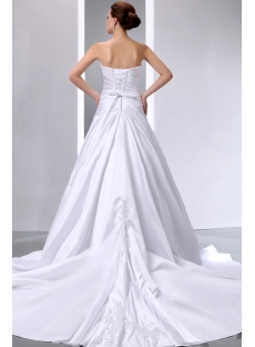 Glamorous Affordable Strapless Satin Bridal Gown