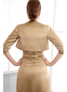 Golden brown Column Mother of Bride Dress with Middle Sleeves Jacket