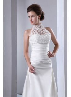 Graceful Lace Illusion High Neckline A-line Wedding Dress