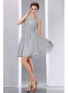 Gray Bateau Sleeveless Chiffon Short Homecoming Dresses