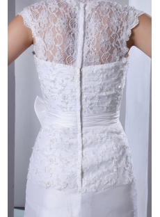 Illusion Lace Sheath Bridal Gown with Cap Sleeves