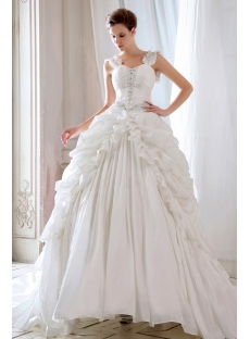 Ivory 2014 Gothic Ball Gown Bridal Gowns with Straps