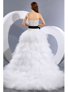Luxurious Sweetheart Princess Wedding Dress with Black Sash