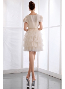 Modest Champagne Layers Short Homecoming Dress with Short Jacket