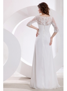 Modest Lace A-line Bridal Gown with Middle Sleeves