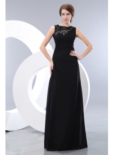 Modest Long Lace Black Formal Evening Party Dress