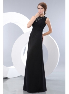 Modest Long Lace Black Formal Evening Party Dress