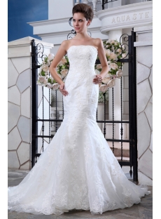 Organza Modern Trumpet Style Lace Wedding Gowns