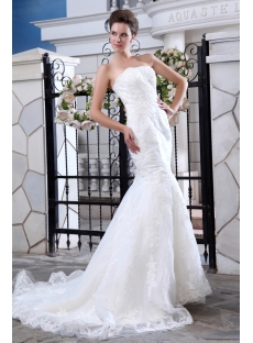 Organza Modern Trumpet Style Lace Wedding Gowns