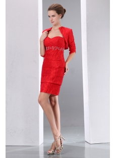 Perfect Red Special Guests Dresses with Jacket