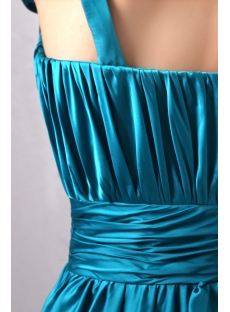 Popular Teal Blue Floral One Shoulder Evening Dress