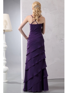 Pretty Criss-cross Dark Purple Layers Long Homecoming Dress