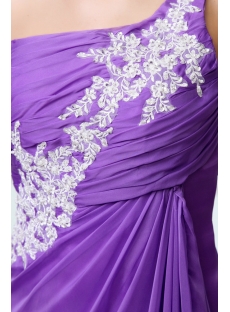 Purple Sexy One Shoulder Chiffon Celebrity Dress with Slit Front
