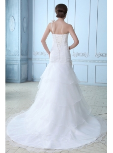 Romantic 2014 One Shoulder Wedding Gowns with Drop Waist