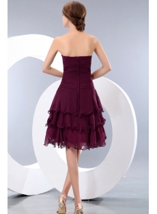 Romantic Grape Layers Short Prom Dresses