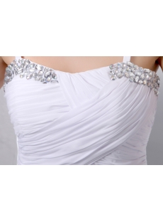 Romantic Ivory Straps Chiffon Column Pregnant Wedding Gowns