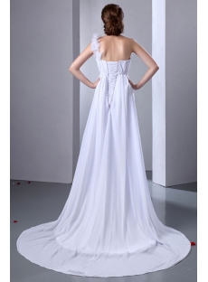 Romantic Plus Size Chiffon Empire One Shoulder Bridal Gowns