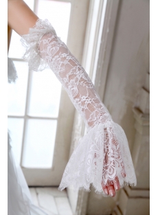 Romantic Strapless Gothic Lace Wedding Dresses 2014