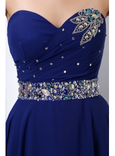 Royal Blue A-line Long Chiffon Evening Dress 2014 for Spring