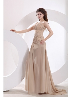 Sexy Champagne Evening Dress Ireland with Slit Front