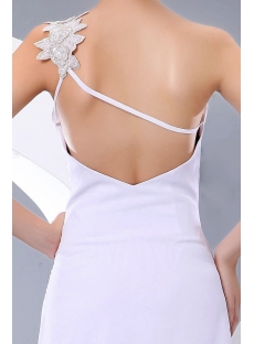 Sexy One Shoulder Backless Little White Party Dress