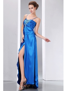 Sexy Spaghetti Straps Royal Blue Sweetheart High-low Cocktail Dress for Plus Size