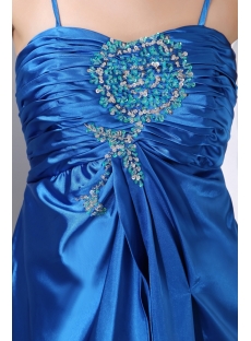 Sexy Spaghetti Straps Royal Blue Sweetheart High-low Cocktail Dress for Plus Size