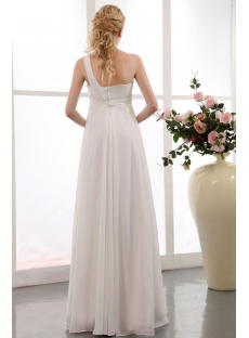 Simple One Shoulder Chiffon Empire Bridal Gown