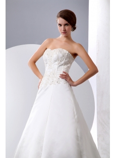 Simple Satin Mature Bridal Gown for Second Wedding
