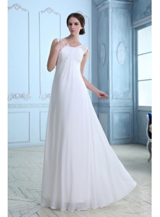 Simple Soft Chiffon Long Mature Bridal Gown