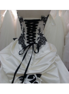 Special Black Beaded Strapless Wedding Dress with Lace up