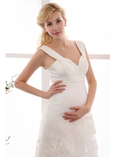 Special Straps Empire Maternity Bridal Gowns for Spring