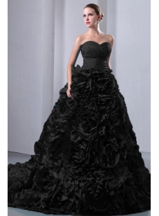 Special Vampire Black Floral Wedding Dresses 2014