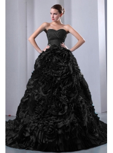 Special Vampire Black Floral Wedding Dresses 2014