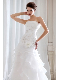 Strapless Organza A-line Gorgeous Bridal Gowns 2014 Spring