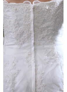 Strapless Simple Lace Wedding Dress with Sweep Train