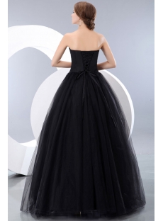 Strapless Tulle Black Quinceanera Dress for Full Figure Cheap