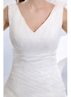 Stunning Sleeveless V-neck Ruffles Organza Bridal Gowns