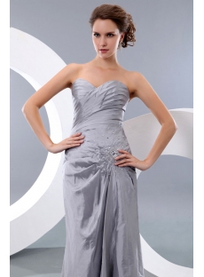 Sweet Sheath Silver Taffeta Ankle Length Bridesmaid Dress